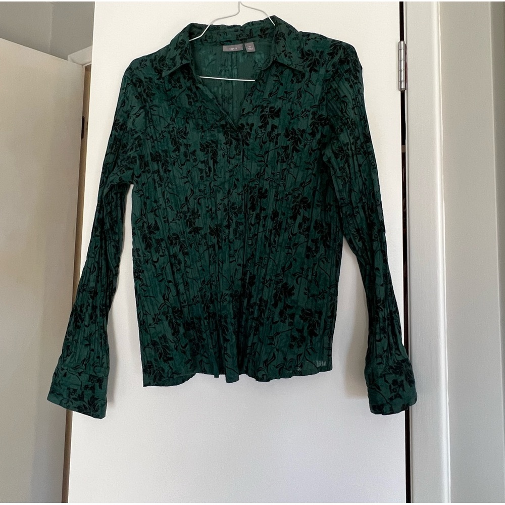 Y2k green floral long sleeve